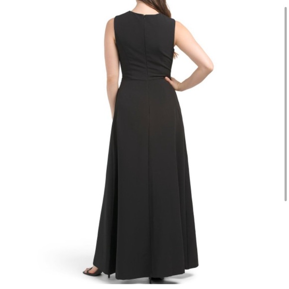 KAY UNGER Black Zeda Flowy Walk Thru Jumpsuit BLACK SIZE 8 - Picture 2 of 7